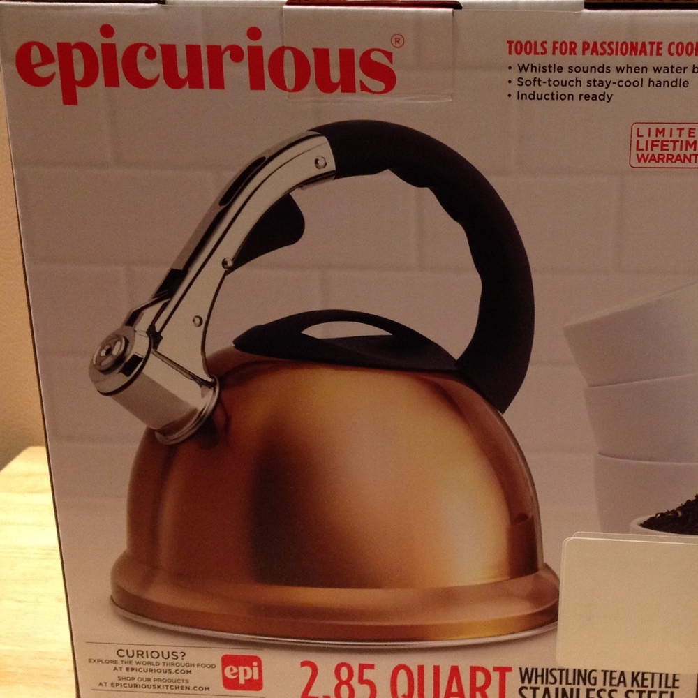 Large Copper Whistling Tea Kettle